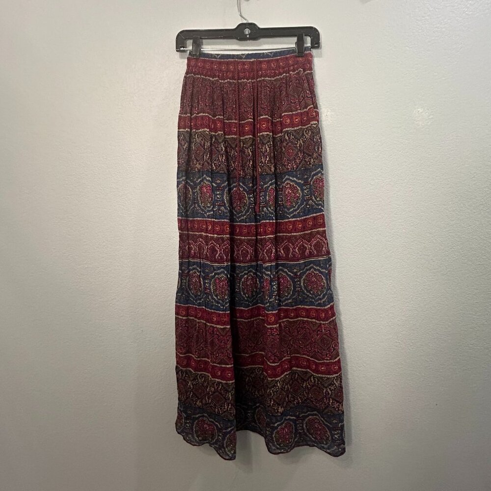 🌿☀️ ABERCROMBIE & FITCH Bohemian Vintage Print Maxi Skirt – Small 🌿☀️